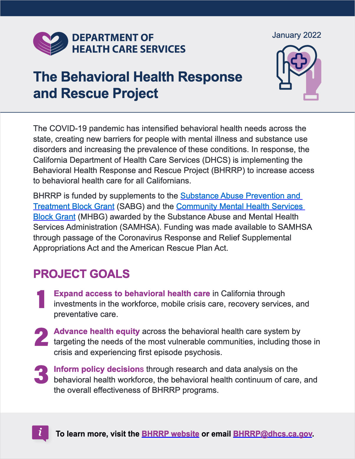 The Behavioral Health Response and Rescue Project flyer (.pdf)
