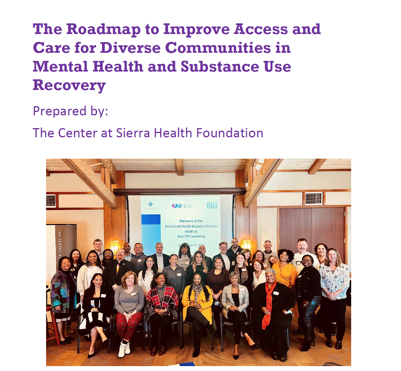 Pictured: The cover of The Roadmap to Improve Access and Care for Diverse Communities in Mental Health and Substance Use Recovery